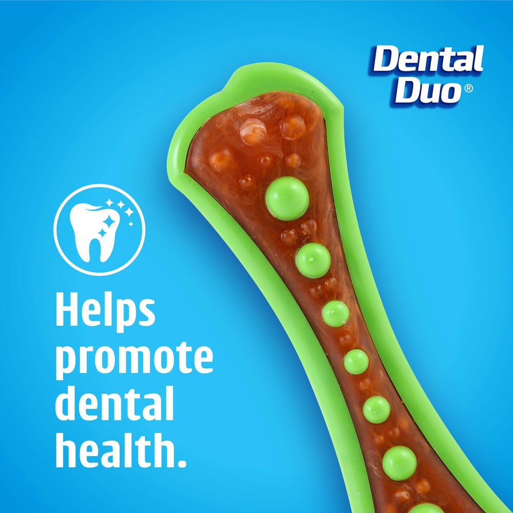 Hartz Chew 'n Clean Duo : centre au bacon savoureux pour chien heureux.