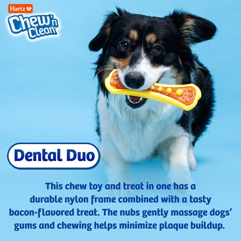 Hartz Chew 'n Clean Duo - friandise bacon et centre DentaShield