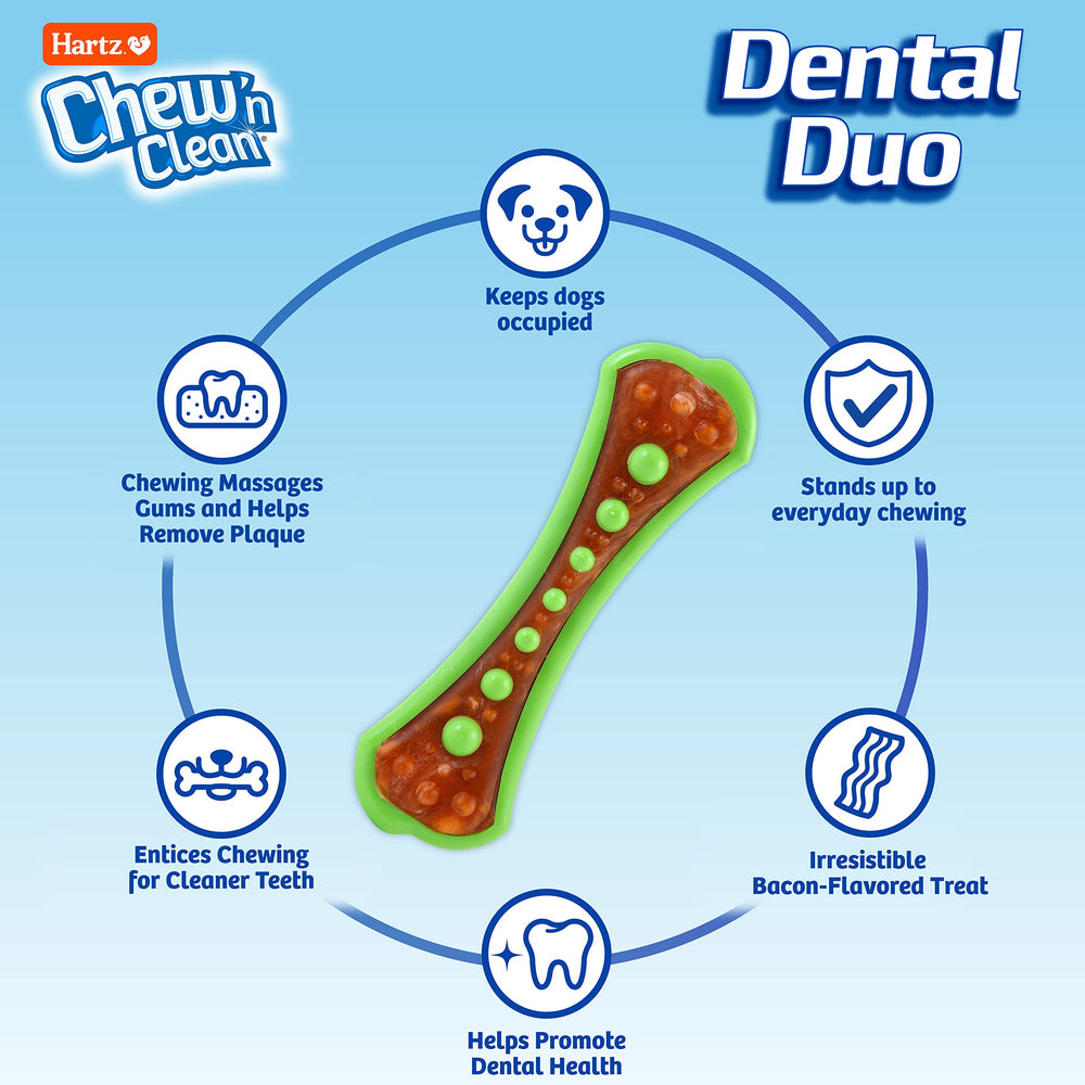 Hartz Chew 'n Clean Duo - goût bacon, friandise appétente pour chien