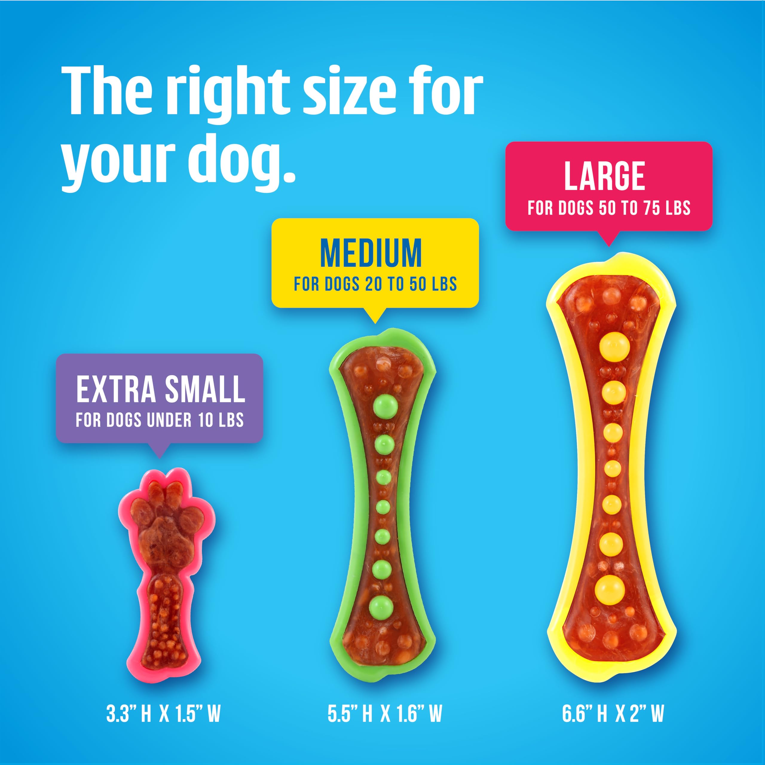 Hartz Chew 'n Clean Duo : combinaison jouet et friandise pour stimulation.