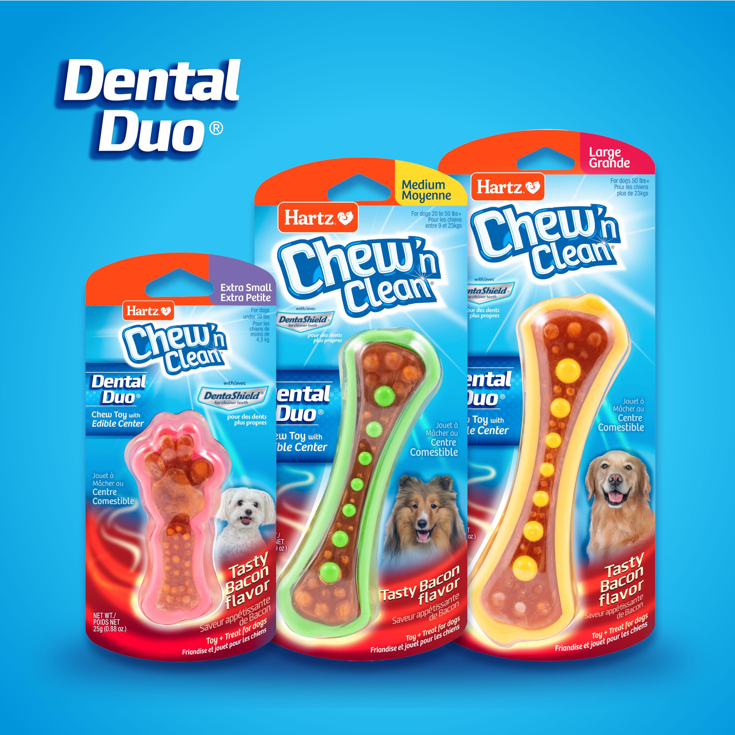 Hartz Chew 'n Clean Duo : variations de couleurs pour plaire à tous les chiens.