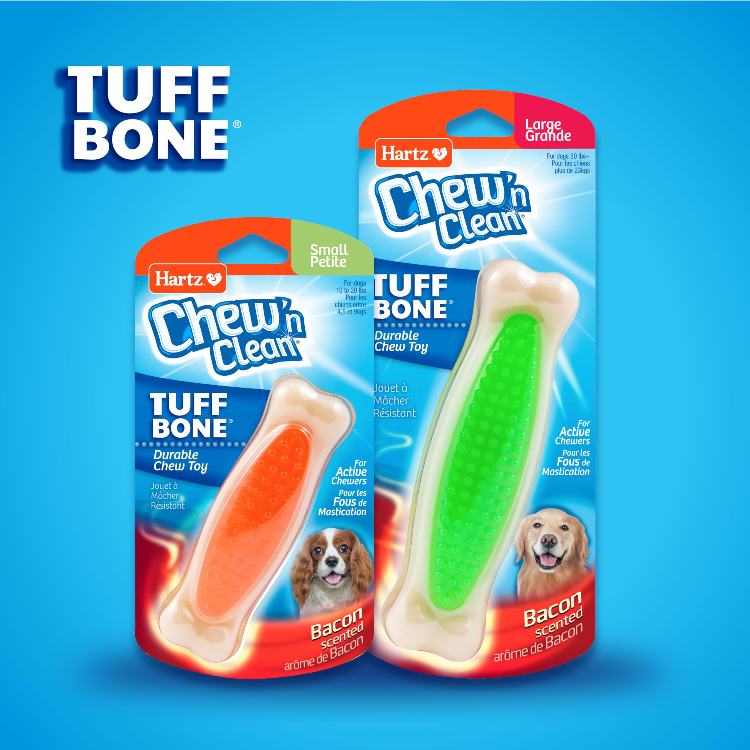 Hartz Chew ’n Clean Tuff Bone – idéal pour teething chiots et mâchage modéré.
