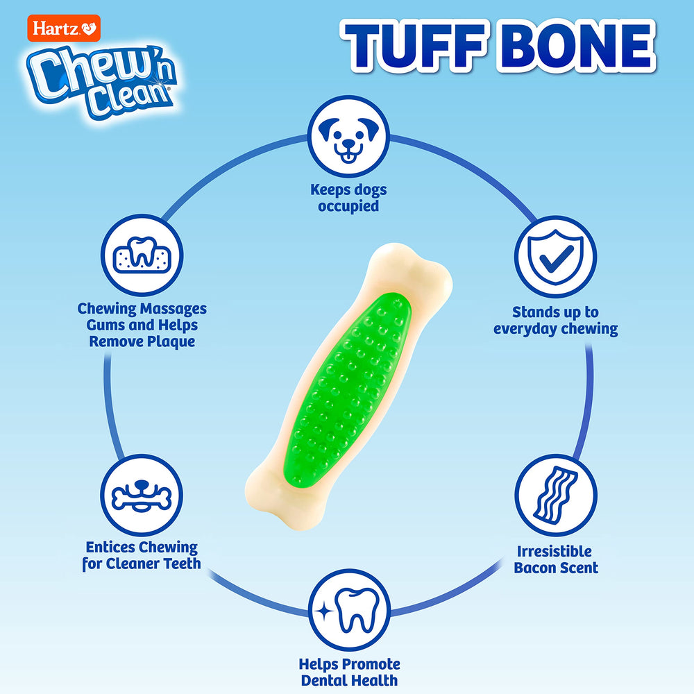 Hartz Chew N Clean Tuff Bone XL – texture multi-texturée qui stimule les gencives et la mastication