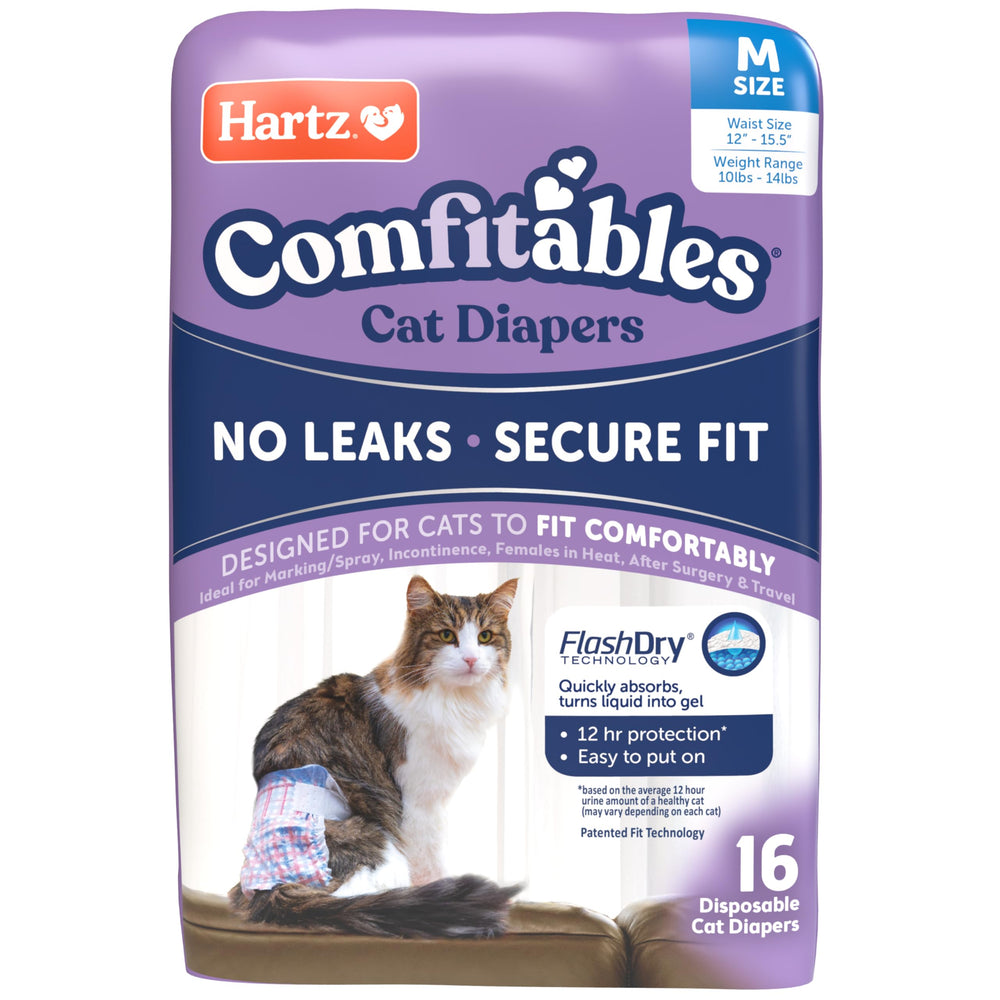 Hartz Comfitables Cat Diapers design bleu, confort et sécurité pour chats actifs