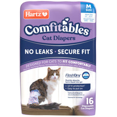 Hartz Comfitables Cat Diapers design bleu, confort et sécurité pour chats actifs