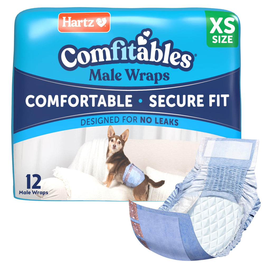 Hartz Comfitables slip pour chien mâle extra-petite, paquet pratique pour déplacements.