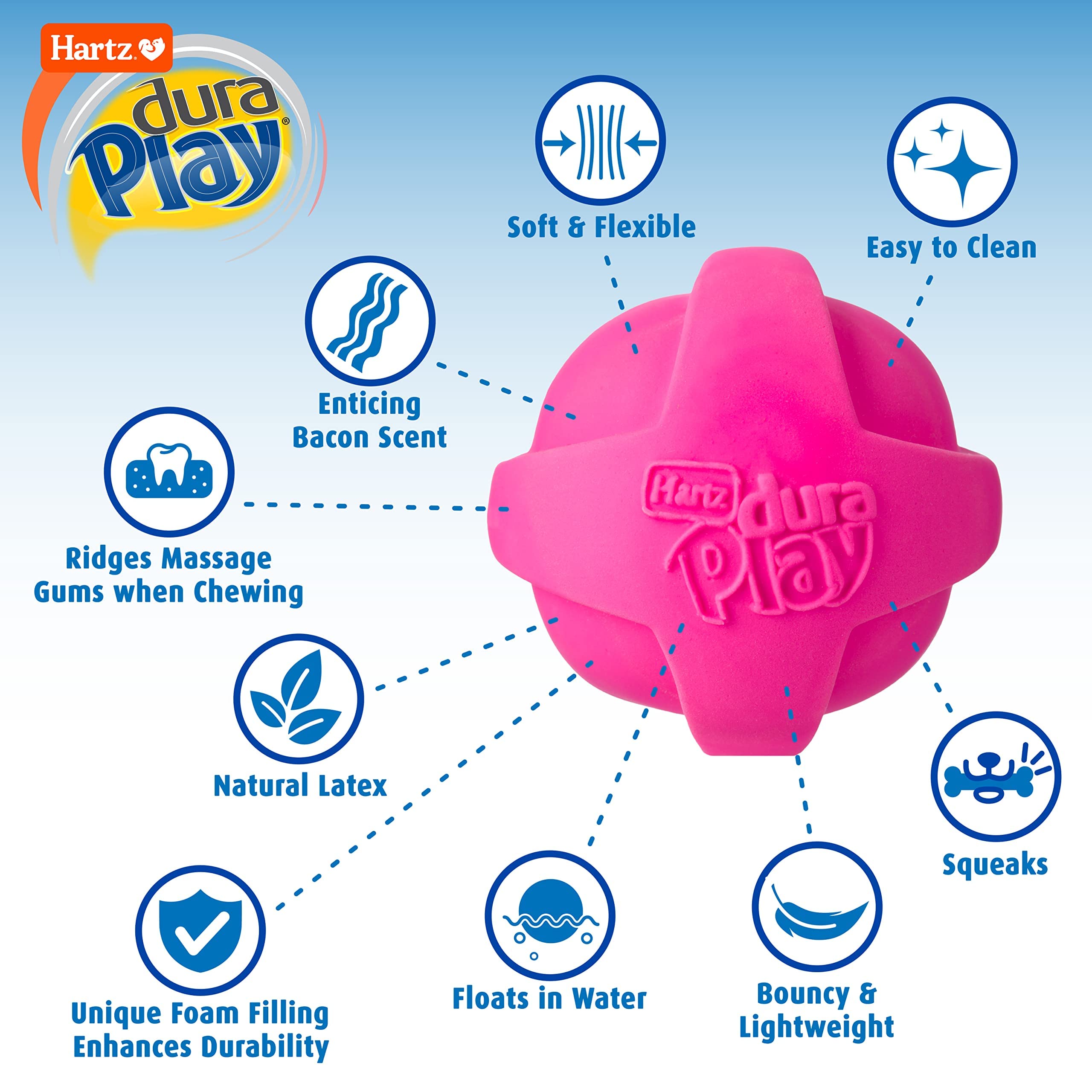 Hartz Dura Play disque sifflet durable offre des lancers faciles en intérieur comme en extérieur.