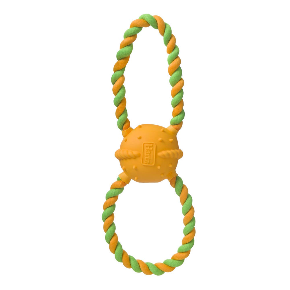 Jouet Hartz DuraPlay: balle centrale et anneaux de corde, tir et traction.