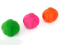 Jouet Hartz DuraPlay balle siffante en latex vert neon, idéal pour jeux en plein air