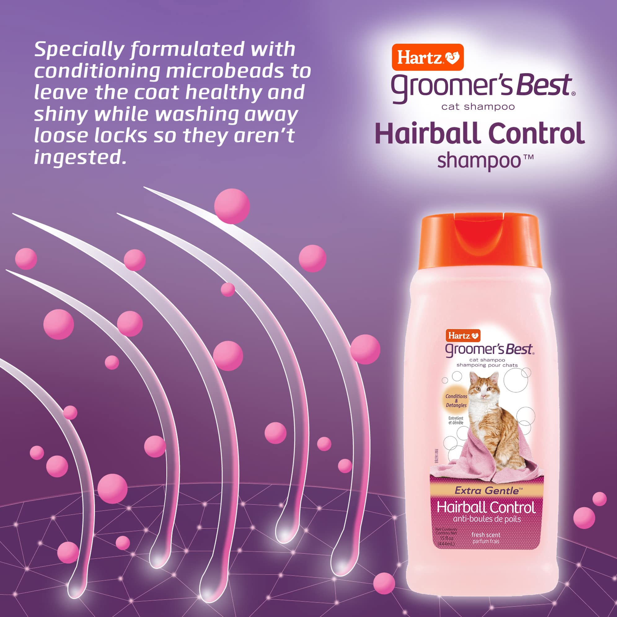 Hartz Groomer's Best Cat Shampoo — pour chats et chatons, convient à toutes les longueurs de poils.