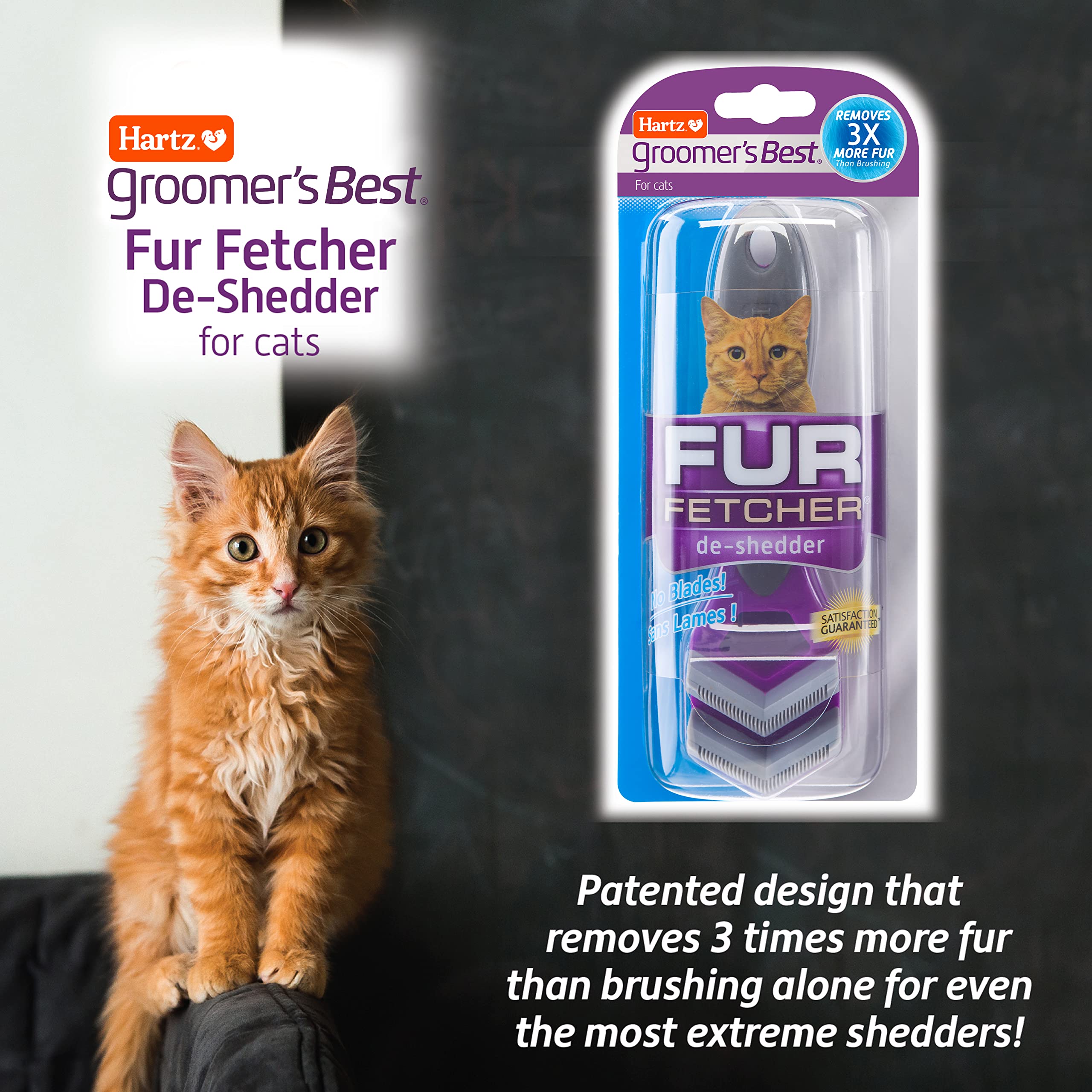 Hartz Groomer’s Best Fur Fetcher – deshedding sans lames grâce aux micro-peignes.
