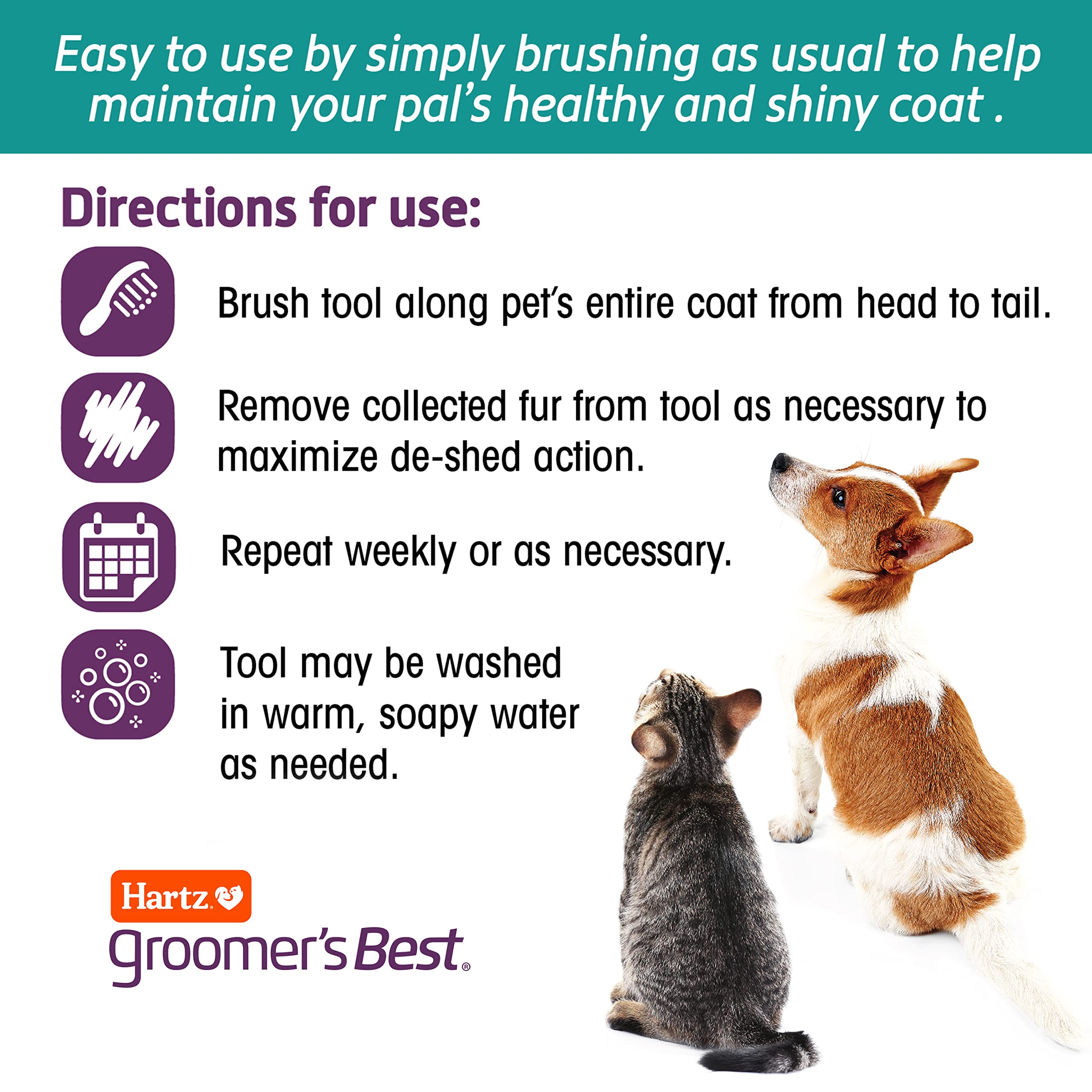 Hartz Groomer’s Best Fur Fetcher – poils plus efficaces et moins dispersés.