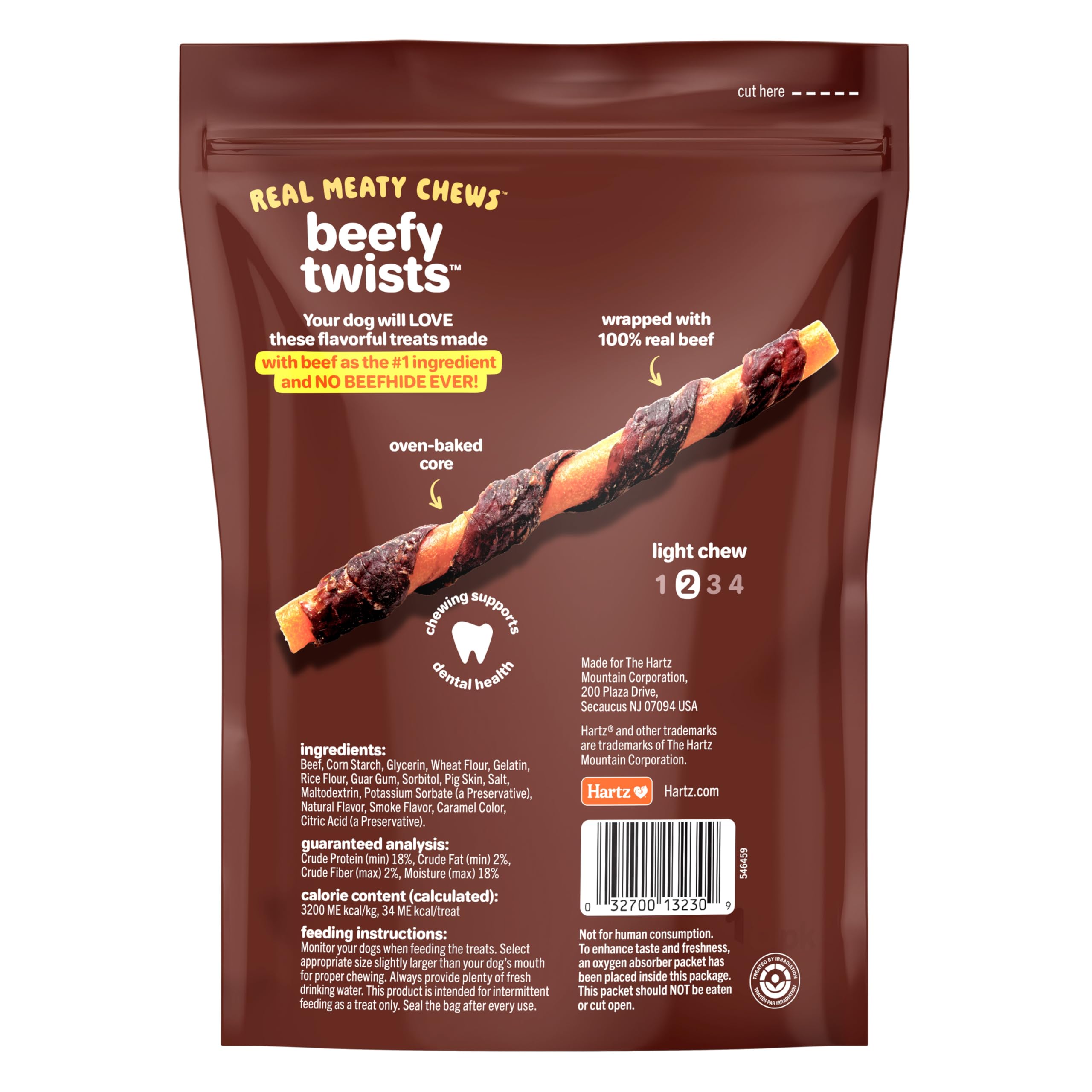 Hatz Oinkies Beefy Twists coeurs tendre enveloppés de bœuf savoureux.