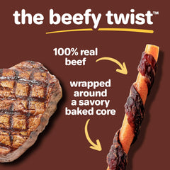 Hartz Oinkies Beefy Twists enveloppe-boeuf avec bœuf 100% réel et saveur riche.