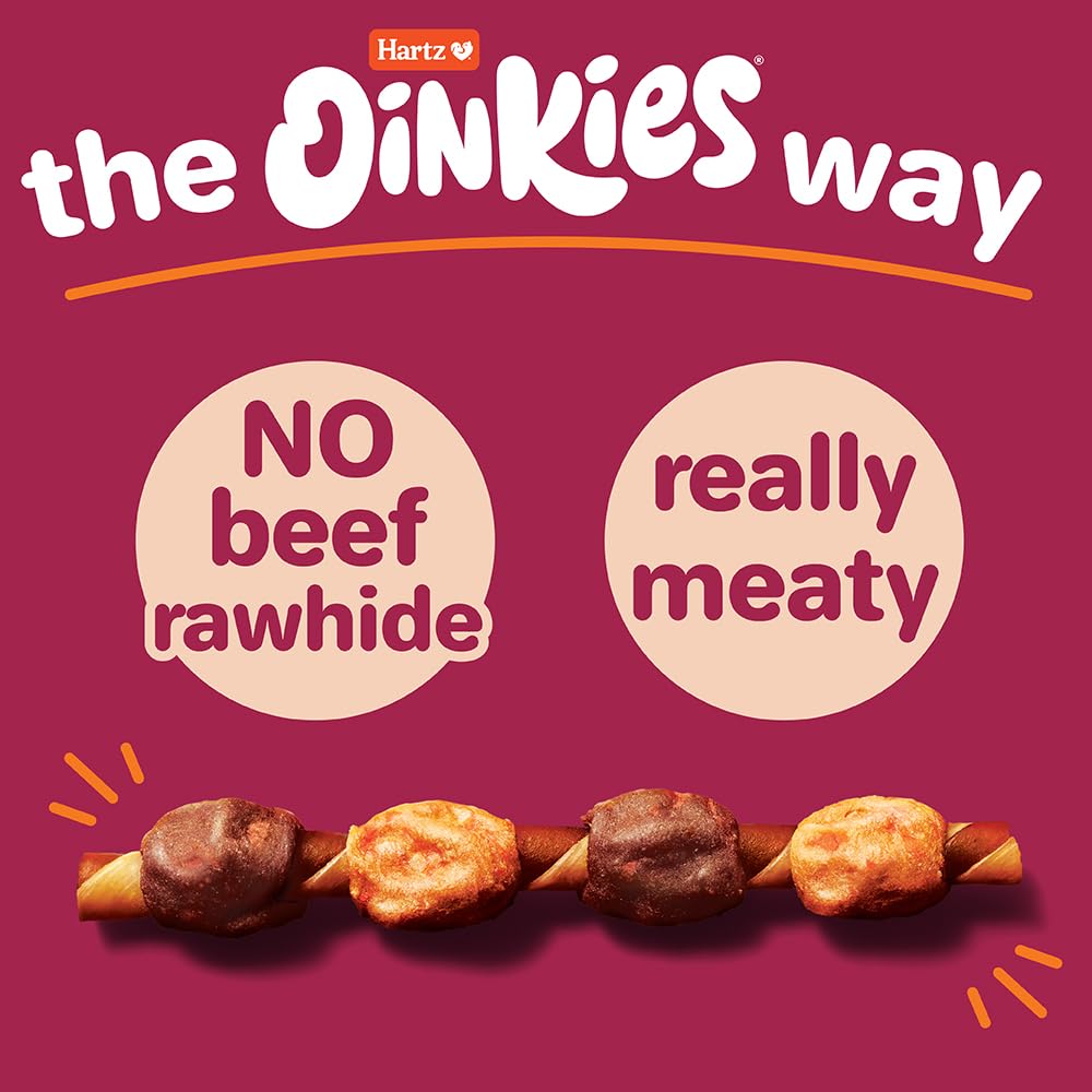 Morceaux canard et légumes dans Hartz Oinkies Hearty Kabob.