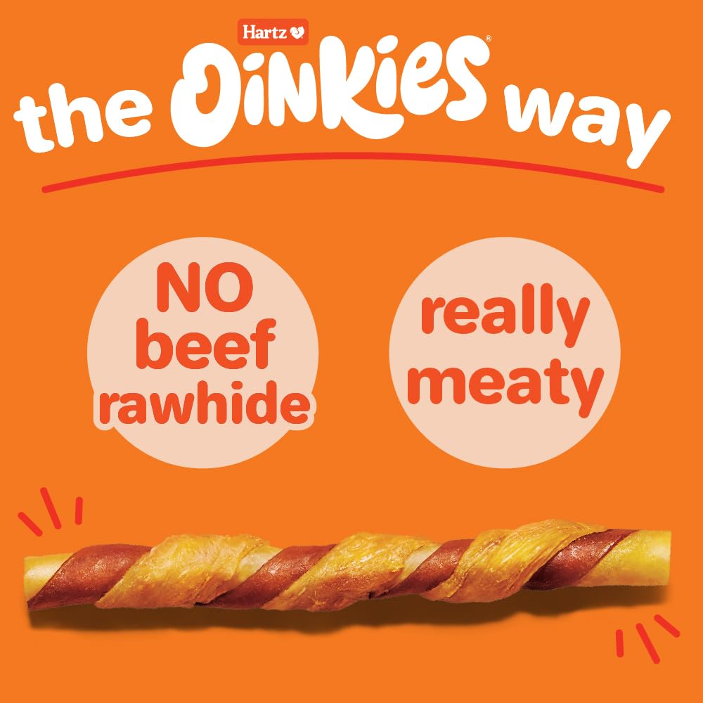Texture torsadée des Oinkies Hearty Twists pour une mastication variée.