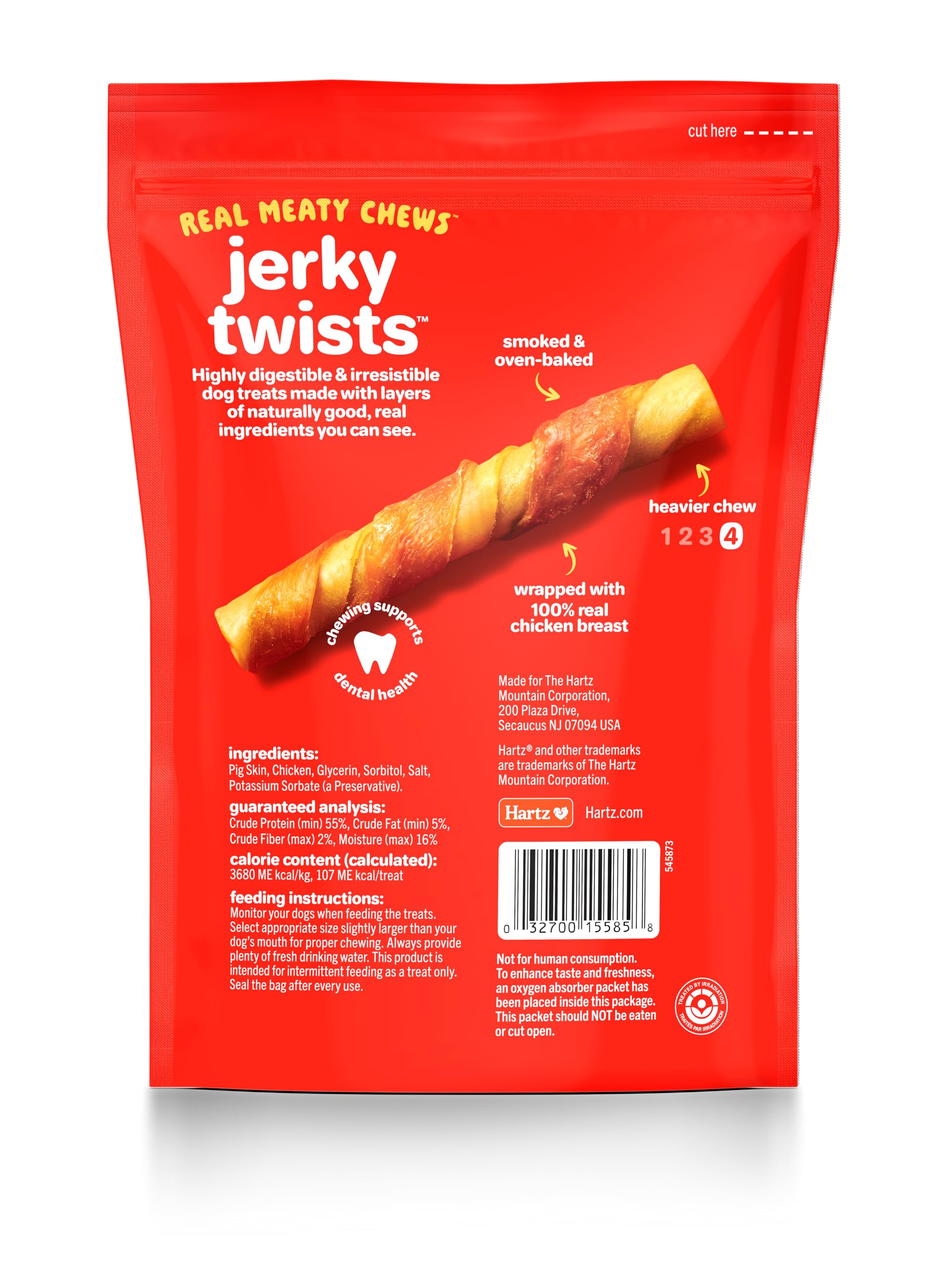 Hartz Oinkies Jerky Twists: ingrédients-reels, goût authentique pour chien.