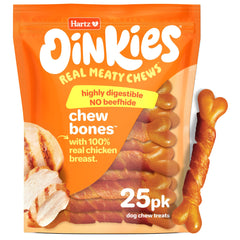 Hartz Oinkies: os à mâcher au poulet réel pour chiens, goût savoureux.