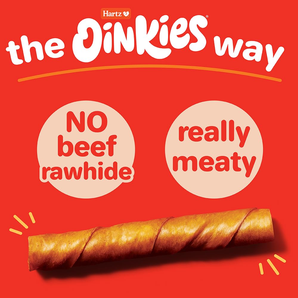 Oinkies sans cuir brut, friandise digestive pour chien.