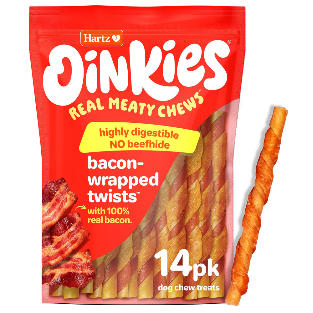 Hartz Oinkies torsades-wrap-bacon pour chien – récompense savoureuse et facile à mâcher.
