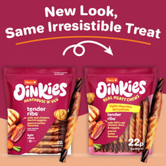 Hartz Oinkies Tranches Tendres ingrédients réels visibles pour une mastication savoureuse.