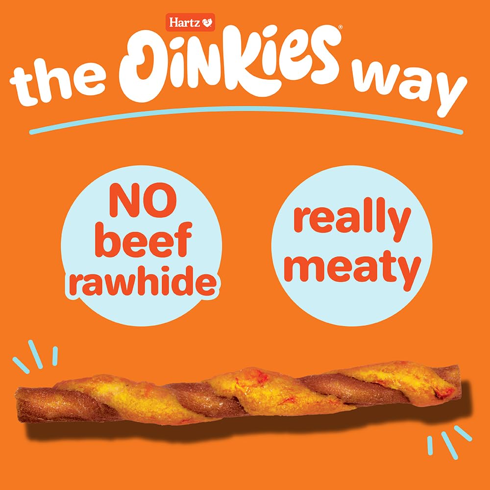 Hartz Oinkies Twirls Sans Boeuf Hide : friandise très digestible sans peau de boeuf