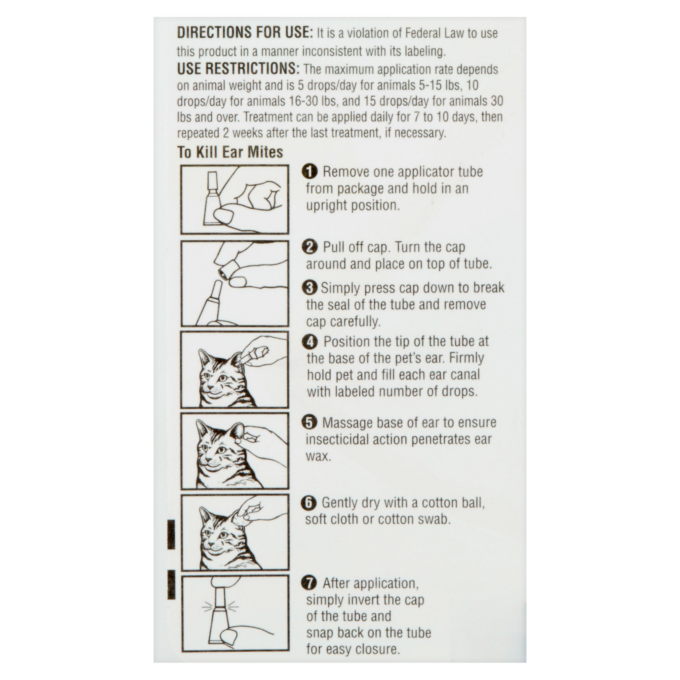 Hartz traitement mites oreilles chat - emballage simple et informations utiles.
