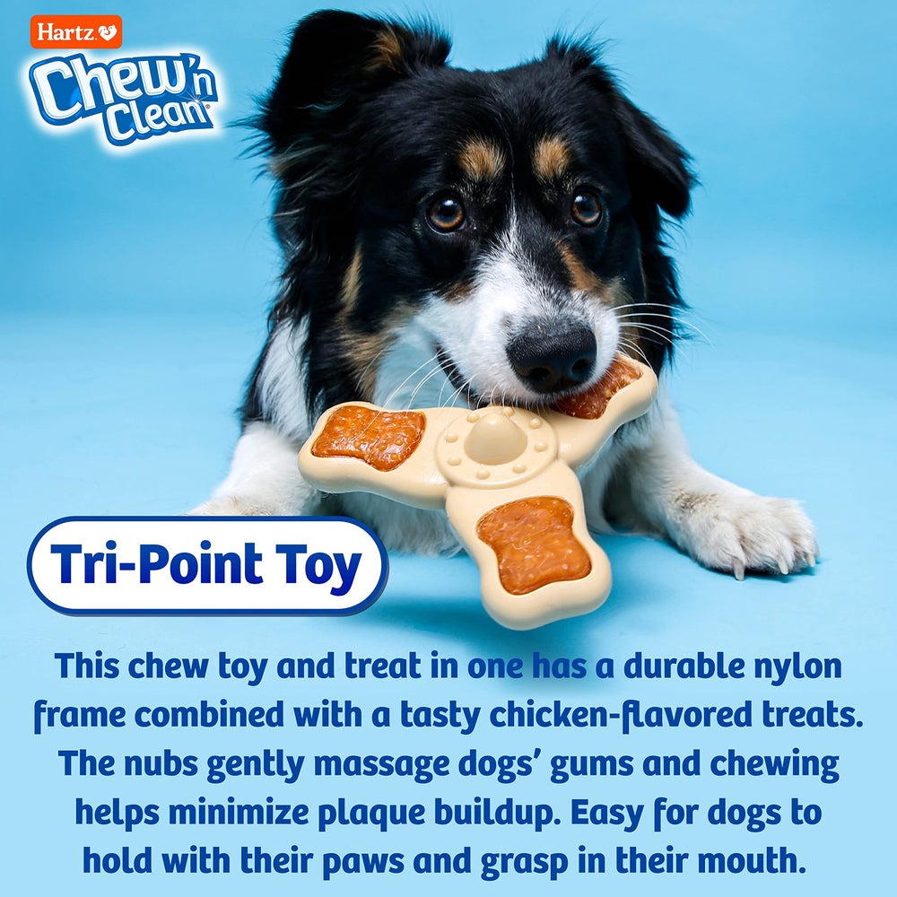 Hartz Tri-Point – jouet poulet petit, parfait pour les chiens mâcheurs modérés.