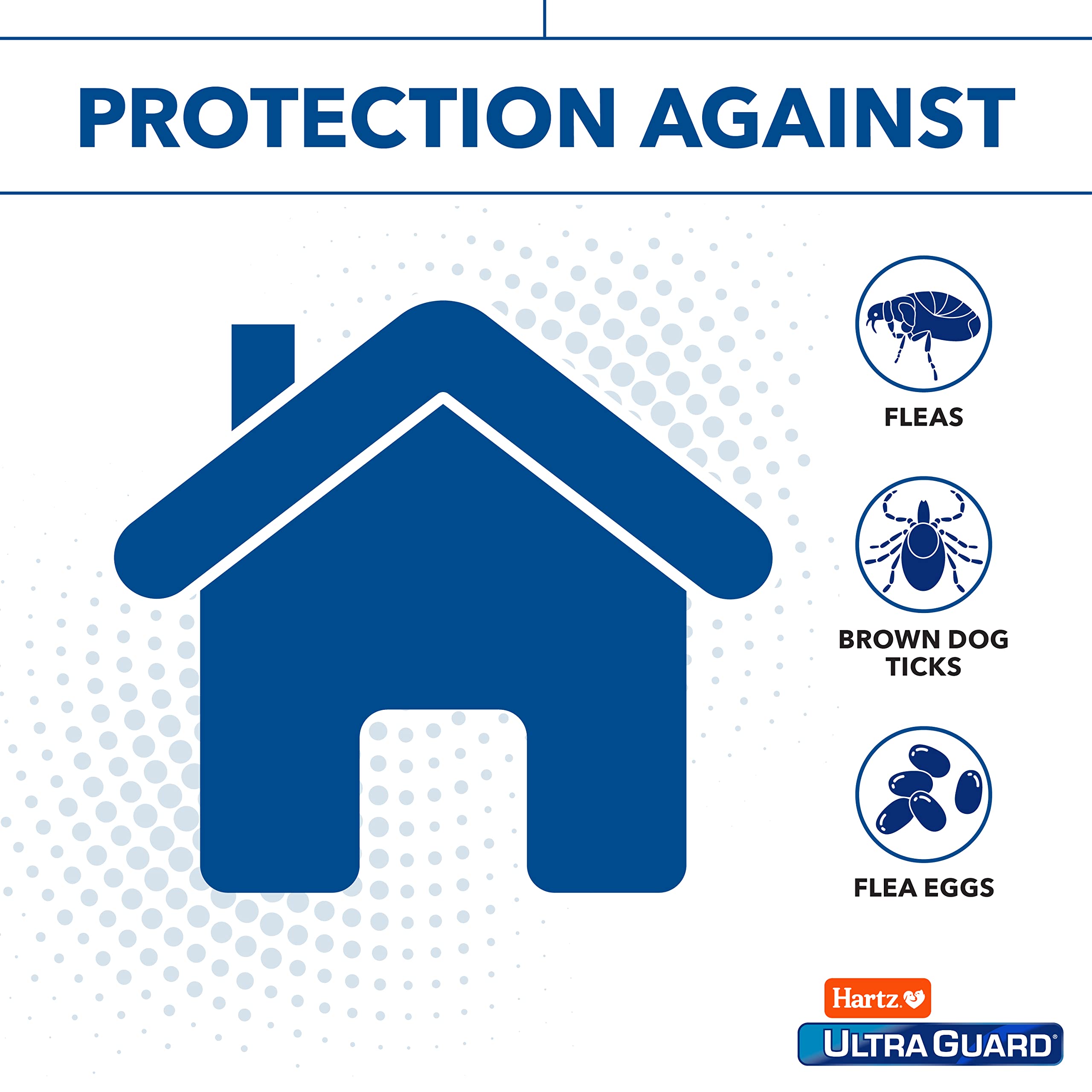 Hartz UltraGuard Plus élimine pupes et larves pour une infestation maîtrisée.