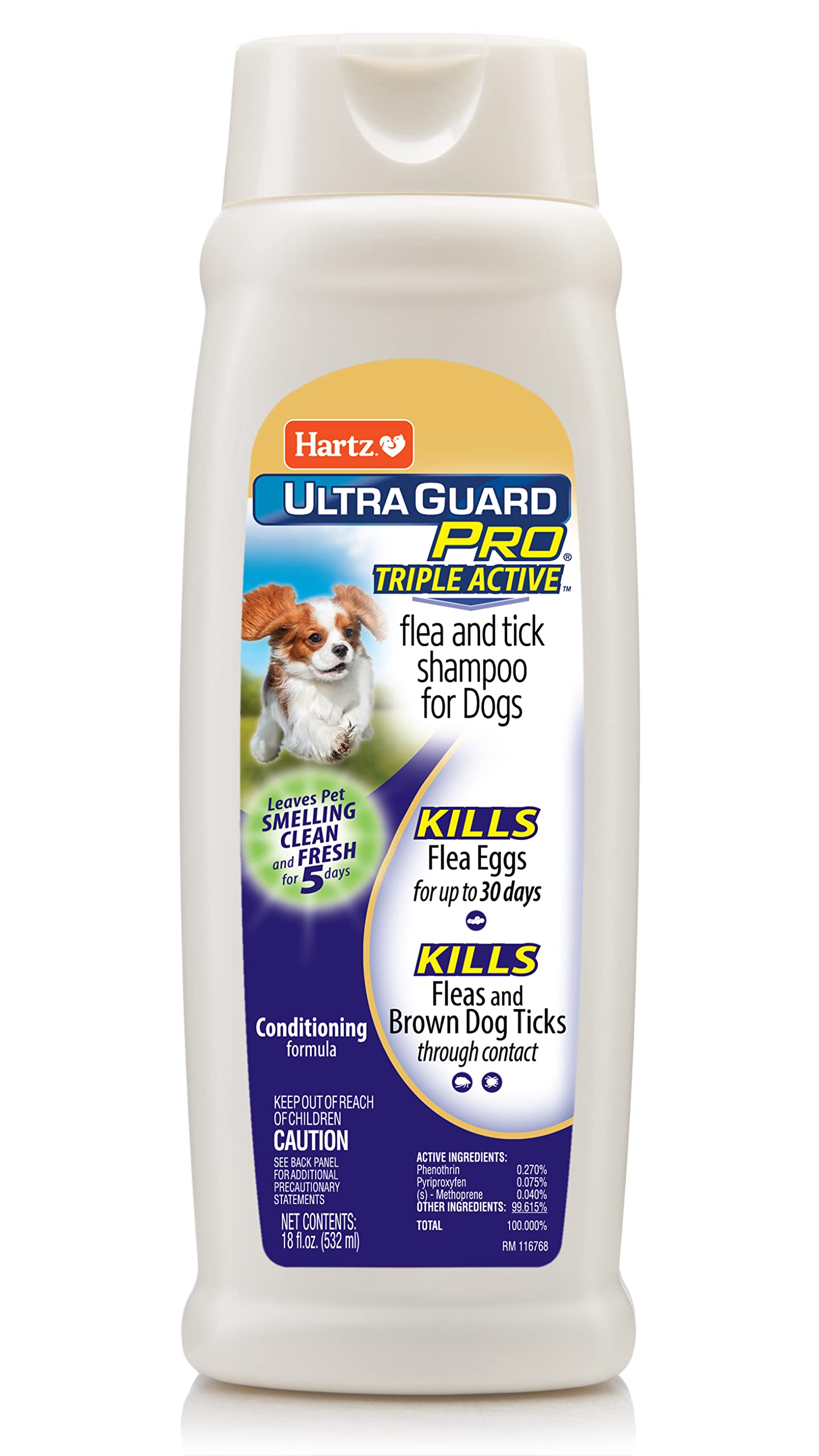 Hartz UltraGuard Pro : bouteille-shampooing-18oz, soin et protection contre puces et tiques.