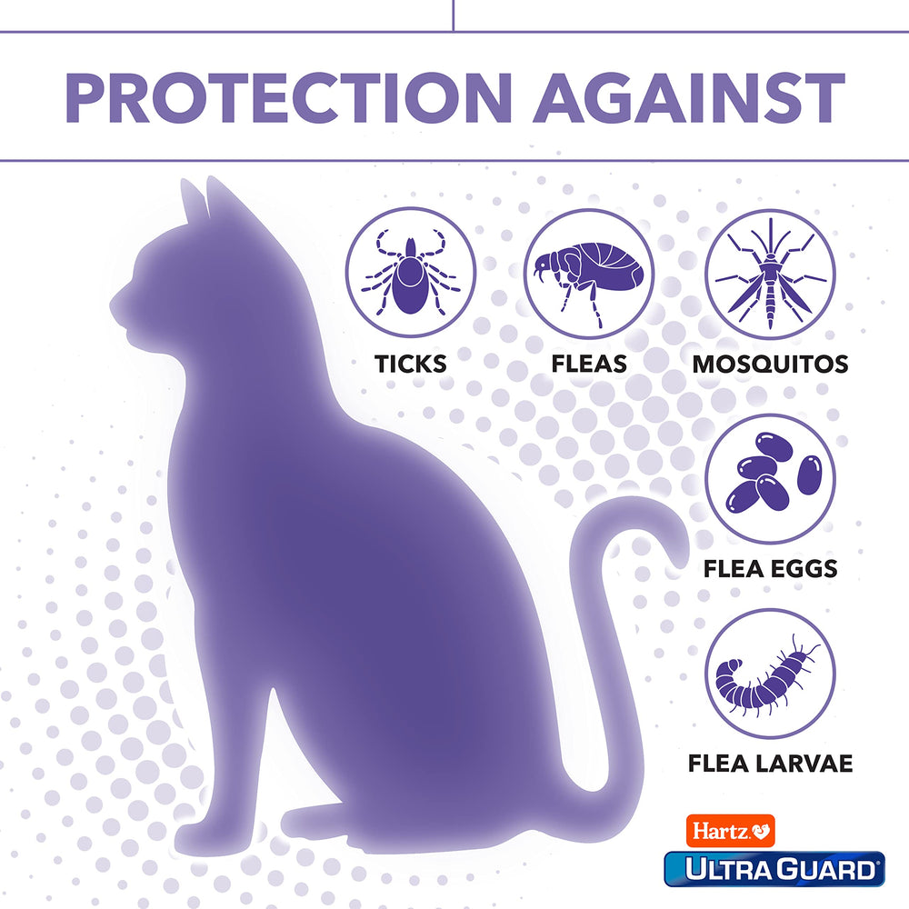 Hartz UltraGuard Pro offre 7 mois de protection contre puces et tiques.