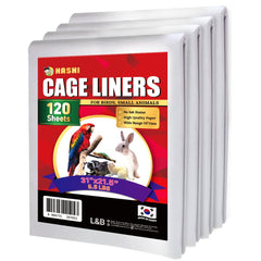 Hashi Liner cage oiseaux, 120 feuilles, dimensions généreuses pour ajustement facile.