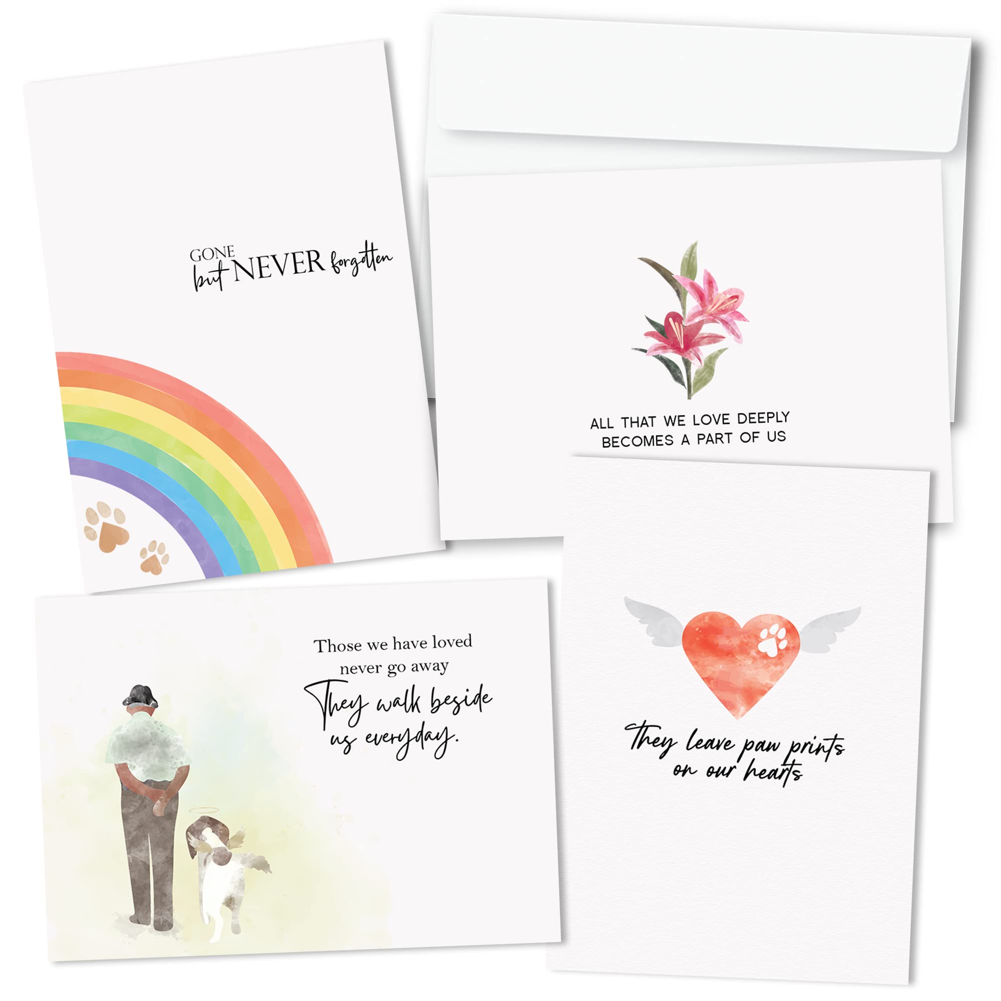Hat Acrobat Cartes deuil animaux ensemble 24 avec enveloppes, condoléances professionnelles et soignées.