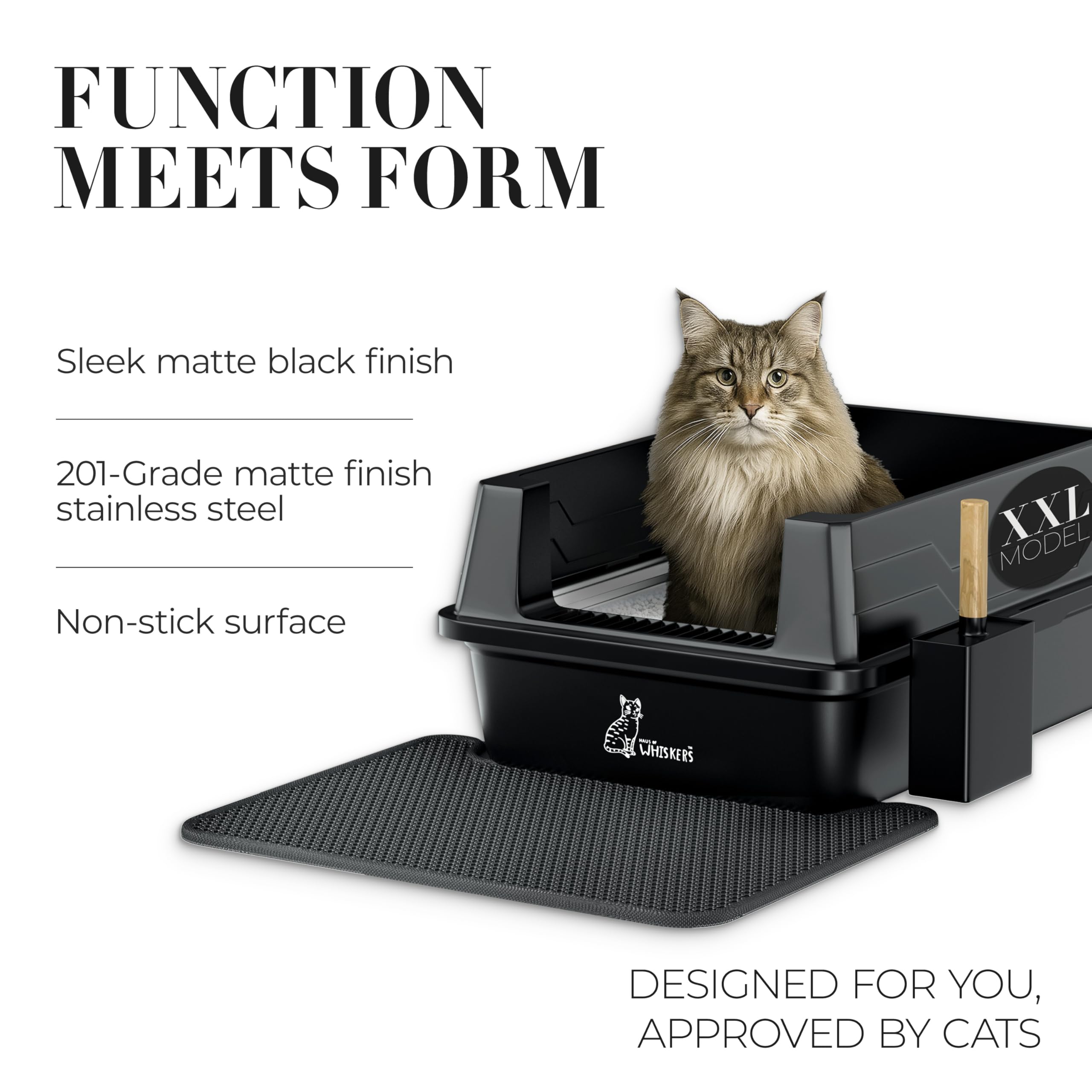 HAUS OF WHISKERS XXXL tapis litière anti-dispersion – réduit les éclaboussures lors du changement