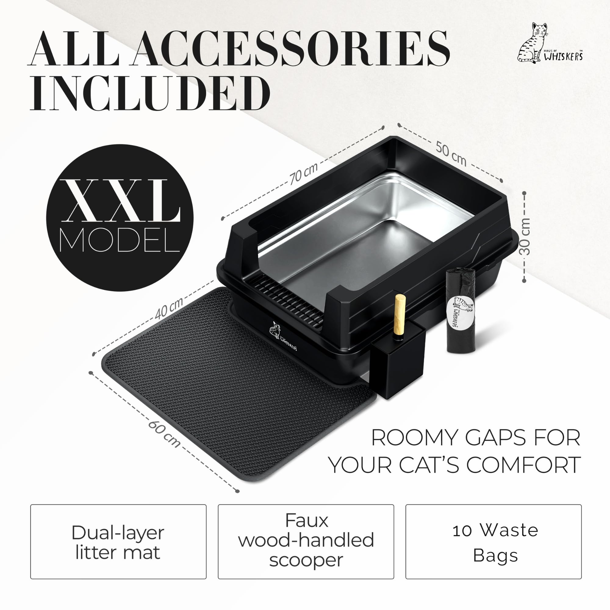 HAUS OF WHISKERS XXXL tapis EVA – capture les résidus pour sols propres
