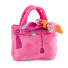 Haute Diggity Dog Barkin Bag avec foulard rose, peluche douce pour jeu et câlin.