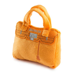 Haute Diggity Dog Barkin Bag, jouet peluche orange, parfait pour le jeu de chasse.