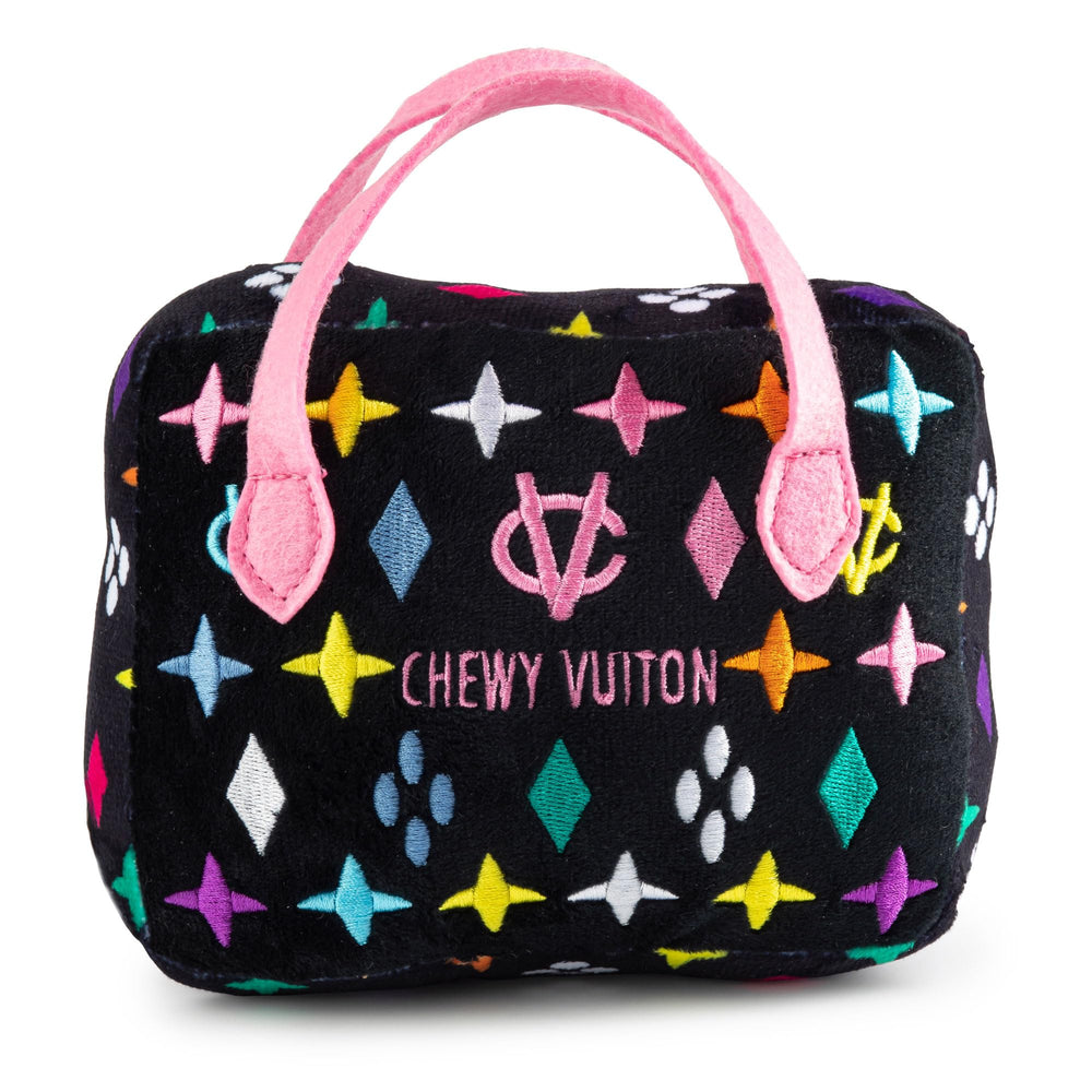 Détail sur le monogramme multicolore et l’esthétique chic du sac.