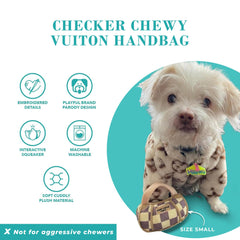 Haute Diggity Dog Checker Chewy Vuiton – détails brodés pour un look ludique.