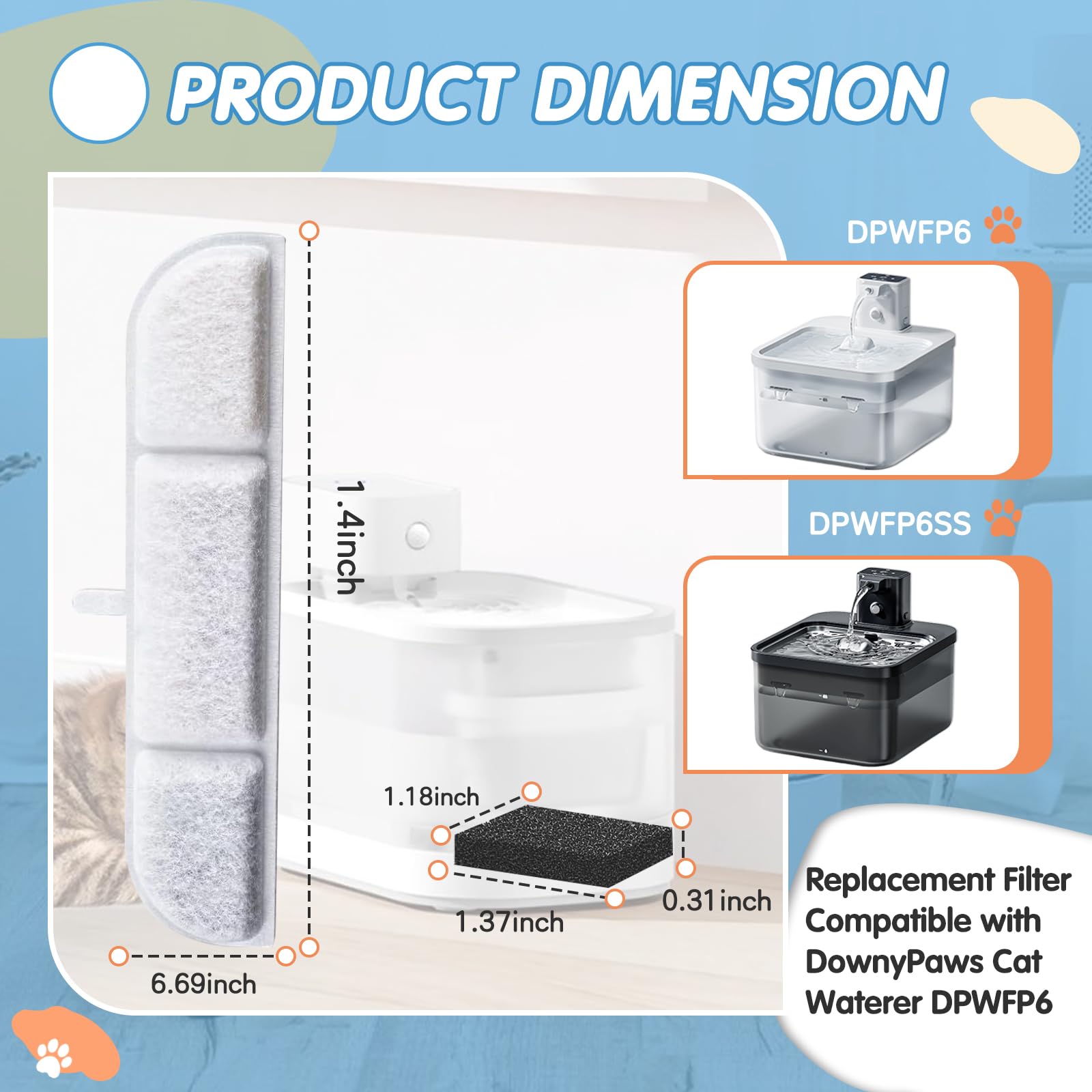 Filtration en 4 niveaux HAVANSIDY pour eau de chat plus fraîche.
