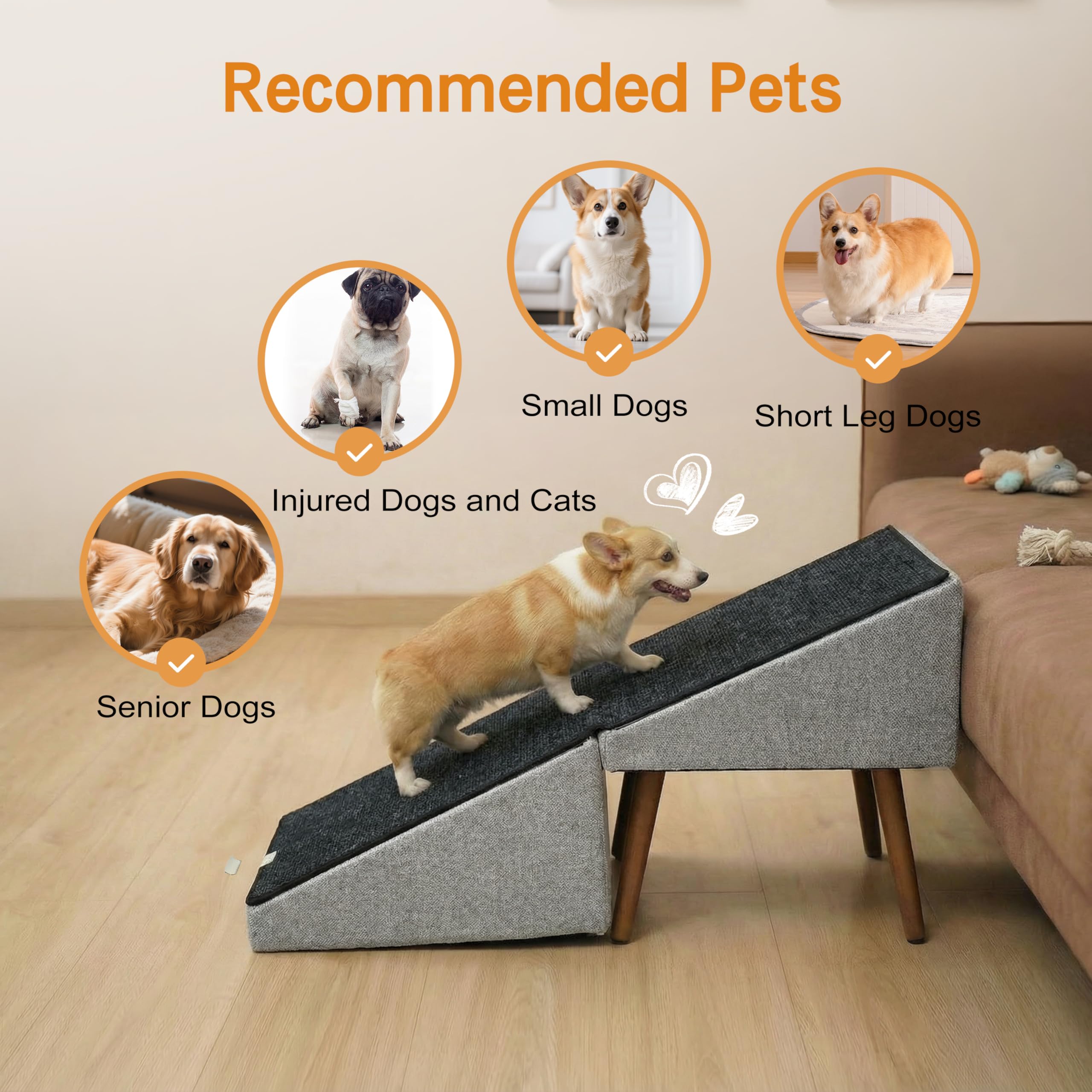 Haven Pet ottomane 2-en-1 se transforme rapidement en repose-pieds pratique.