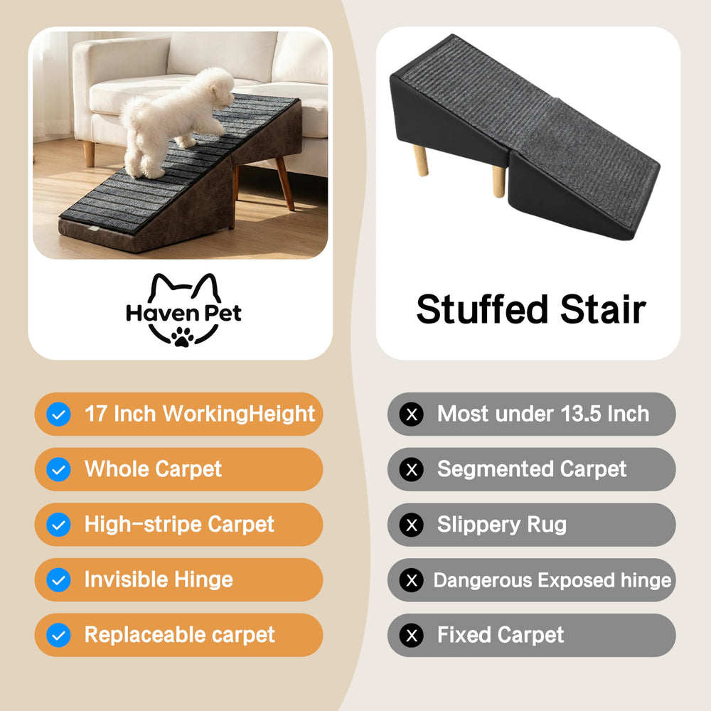 Haven Pet rampe 2-en-1 design pliable se transforme en ottoman.
