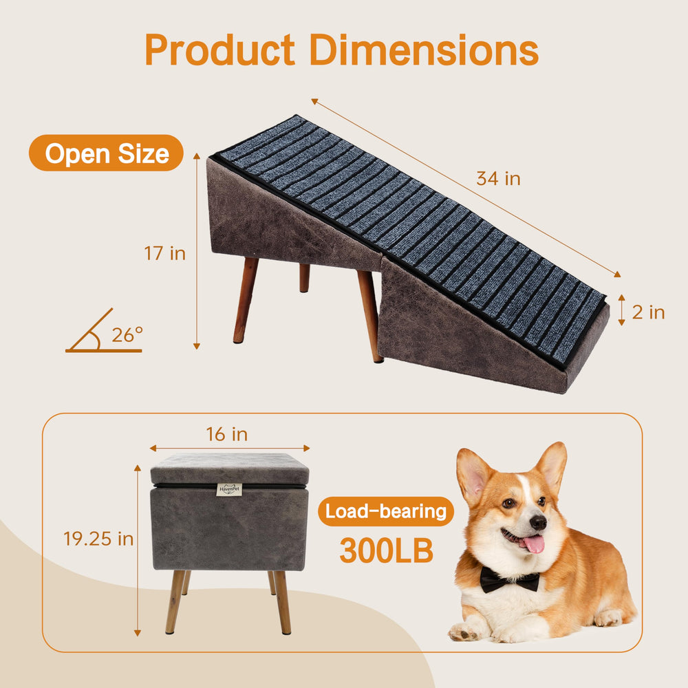 Haven Pet rampe 2-en-1 tapis remplaçable et lavable pour entretien facile.