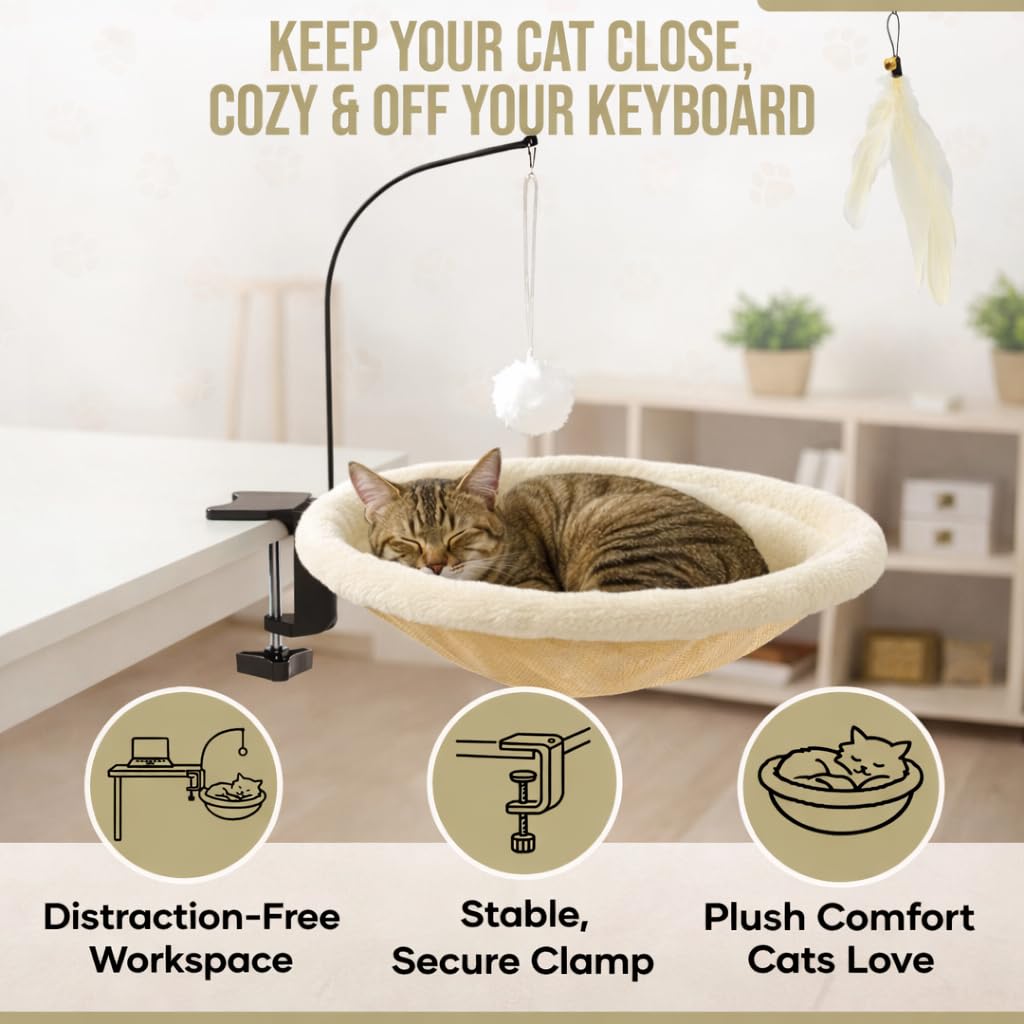 HAVENLOOM lit-chat bureau – chat détente dans le hamac suspendu avec ball