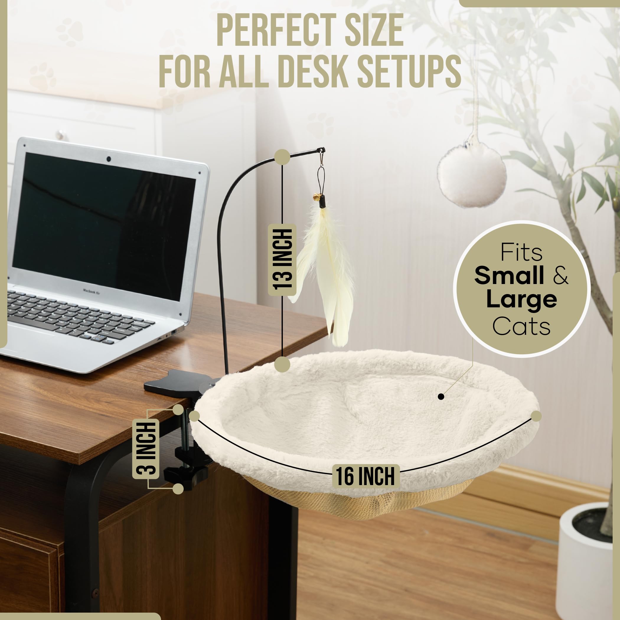 HAVENLOOM jouet suspendu plume – distraction ludique pour chat sur le bureau
