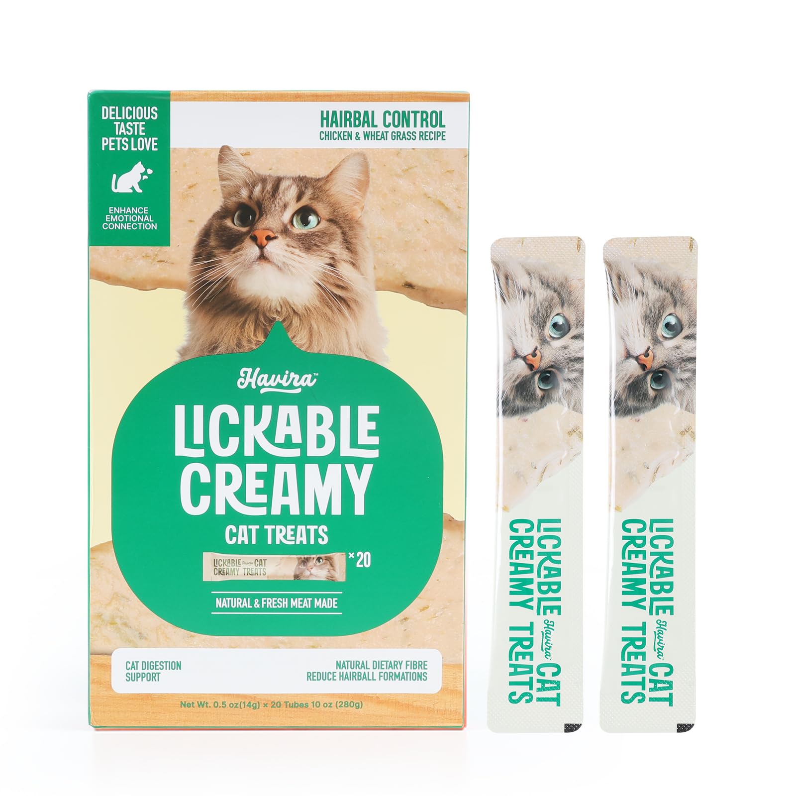 Friandises Havira chat creme-packaging attractif pour routine.