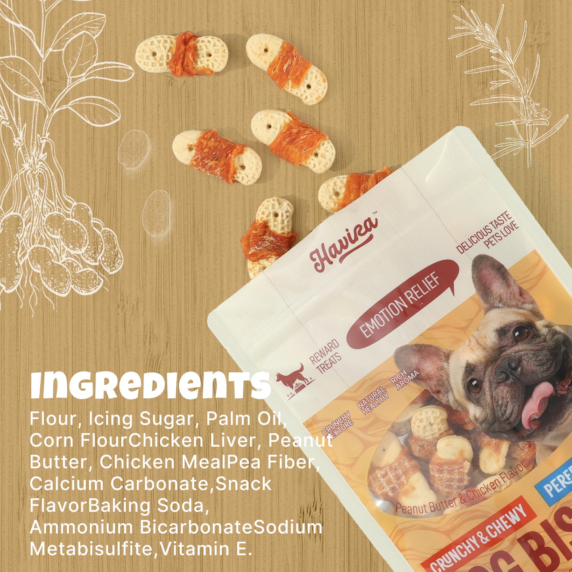 Snack Havira sans cuir, option saine et pratique pour chiens.