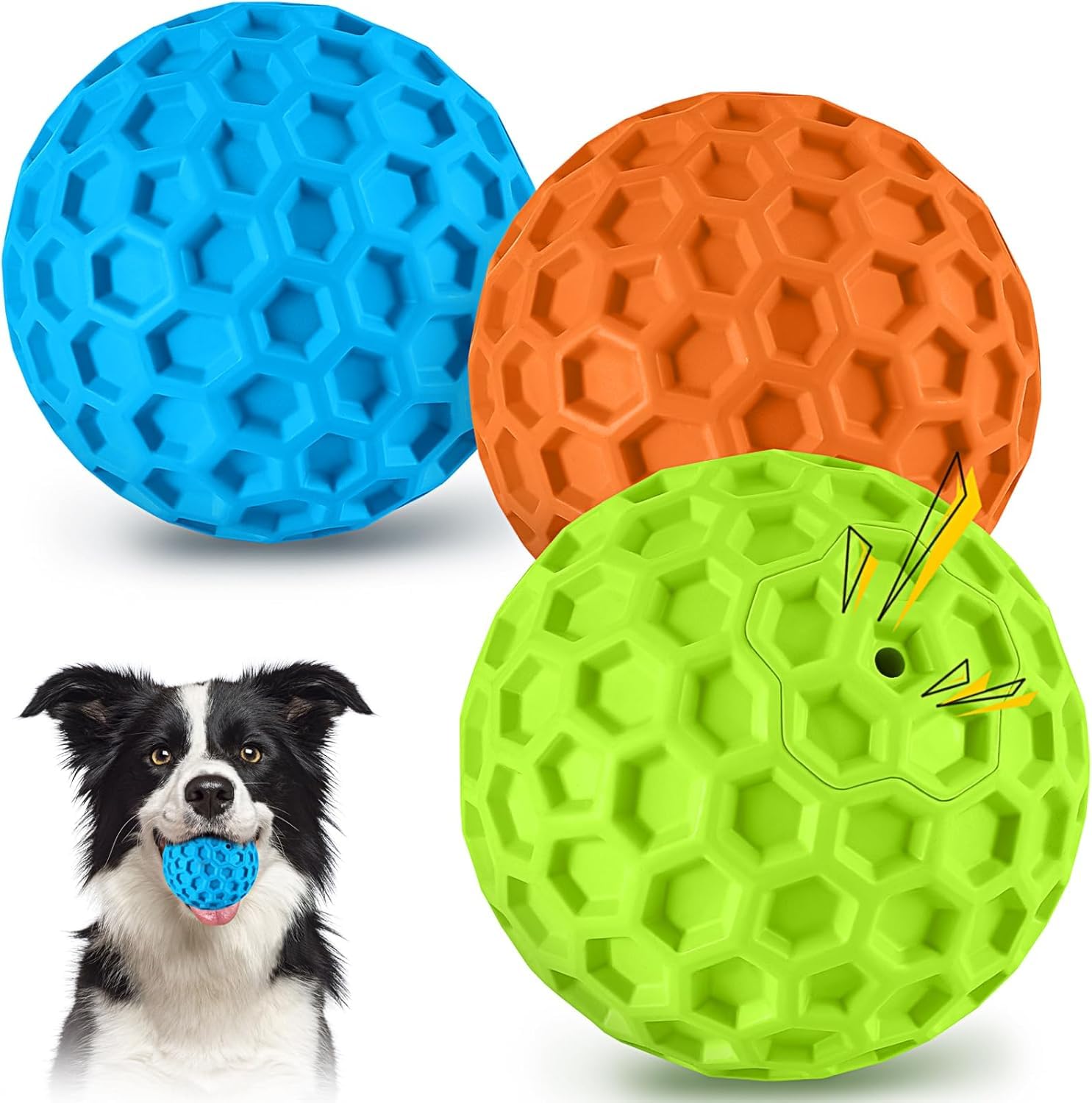 Balle havit qui couine et résiste, parfaite pour jeux extérieurs.