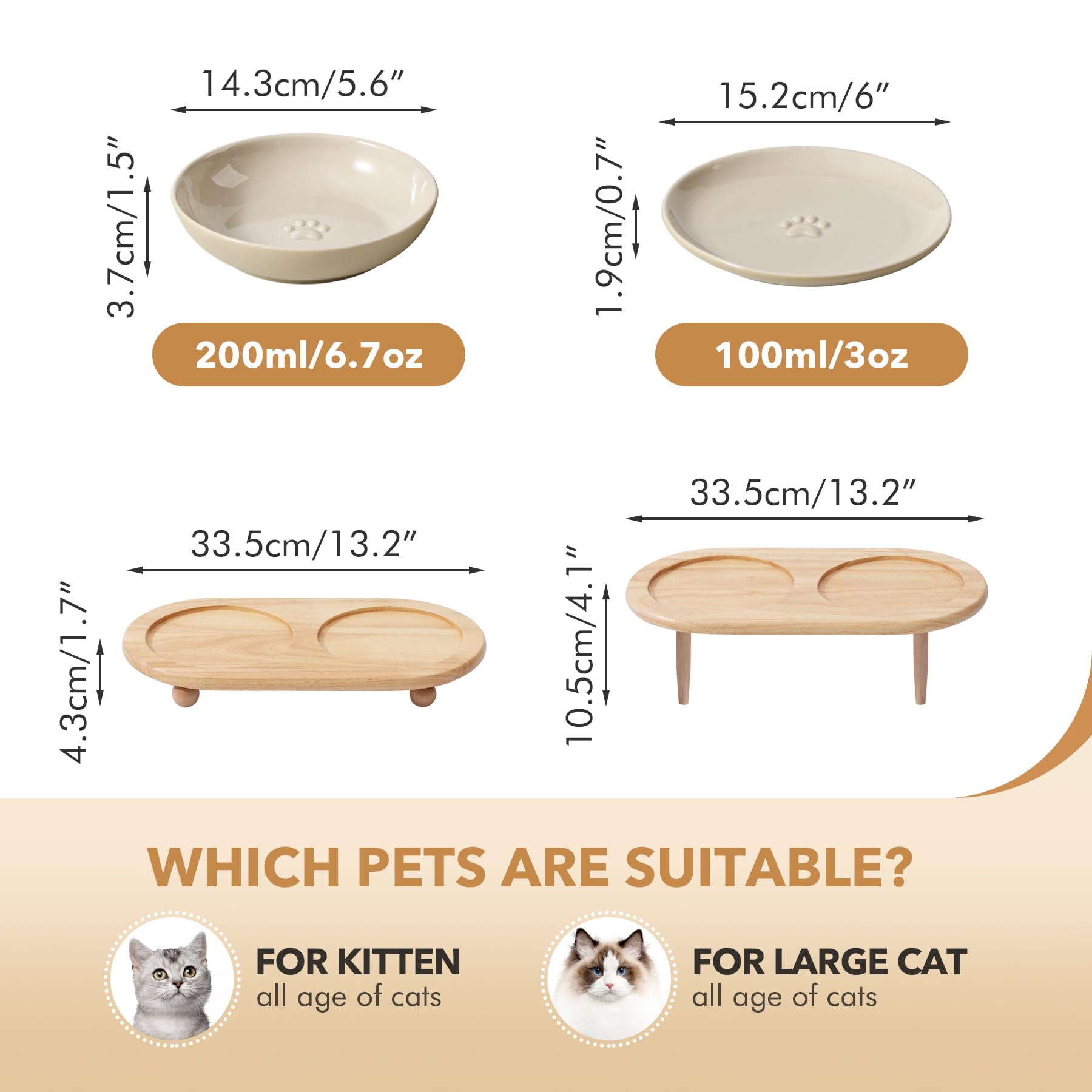 Assiettes chat à bords larges Havniva – évite les moustaches pendant le repas.