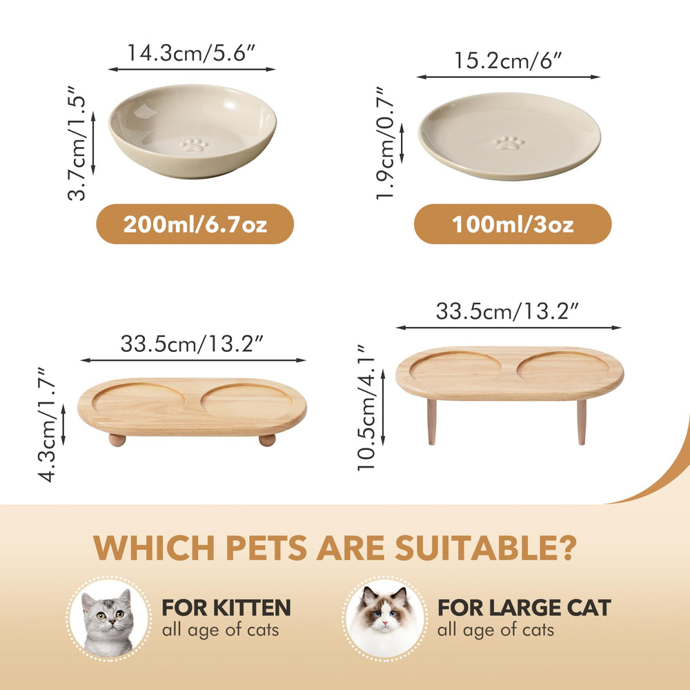 Assiettes chat à bords larges Havniva – évite les moustaches pendant le repas.
